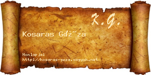 Kosaras Géza névjegykártya