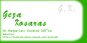 geza kosaras business card